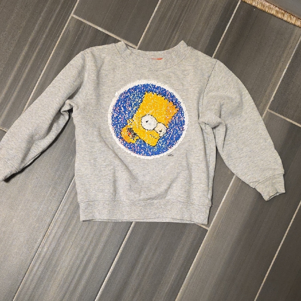 Zara Simpsons Gray Sweatshirt with sequeen 3T